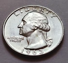 1963 D Washington Quarter • AU Slider • 90% Silver • Strong Detail • X93