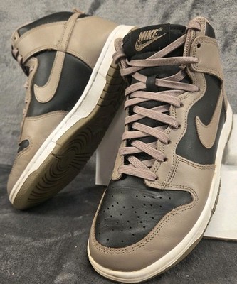 Nike Dunk High Moon Fossil DD1869-002 Women's size 8 Sneaker Black Brown Leather