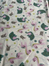 JoAnn Nursery Flannel Fabric Jungle Animals Elephant Giraffe Bird Cotton 2.5Y
