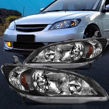 Pair Headlights Assembly Fits 2004-2005 Honda Civic Left Right Pair Headlights Assembly Fits 2004-2005 Honda Civic Left Right