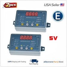 2pcs DC 5V 10A Adjustable Time Delay Relay Module LED Digital Timer Switch Case