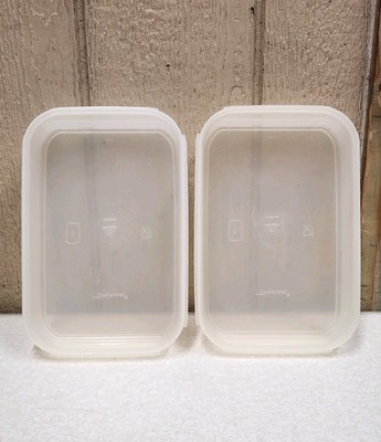 Tupperware 1608 8-1/2 Cup Clear Rectangle Storage Container Lot Of 2 NEW