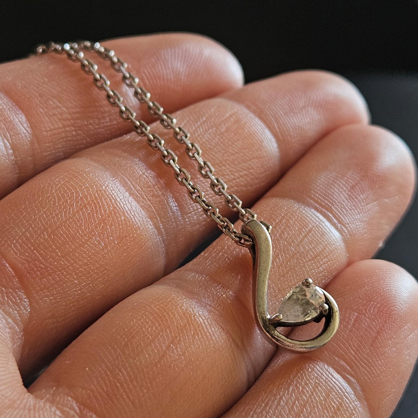 925 Sterling Solid Silver Forced Mesh Crystal Dro… - image 4