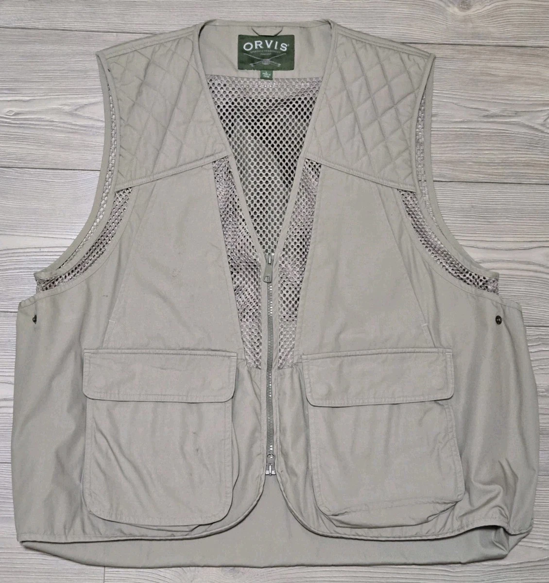 Orvis Vest Mesh Plantation Mens Large Beige Fishing Outdoors