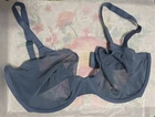 NWOT CUUP 34A The Plunge Mesh Sheer Underwire Bra Blue 132077