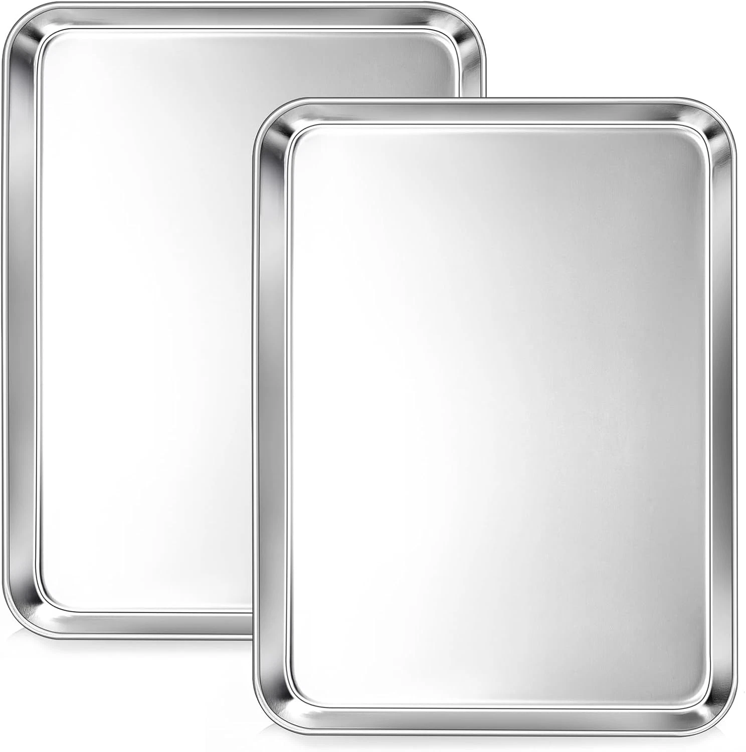 12.5Inch Baking Sheet Pan Set (2Pcs), Stainless Steel Cookie Sheets, Commercial
