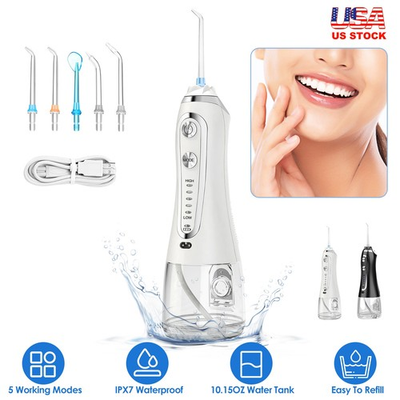 #ad 5 Adjustable Pressure Water Dental Flosser Oral Irrigator Electric Teeth Cleaner $34.45