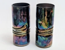 Vintage Art Glass Rainbow Luster Iridescent Tumblers- Esteban Prieto?