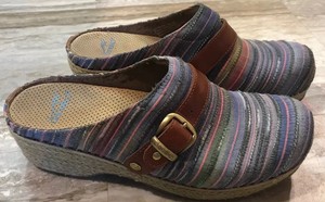 multi colored dansko clogs