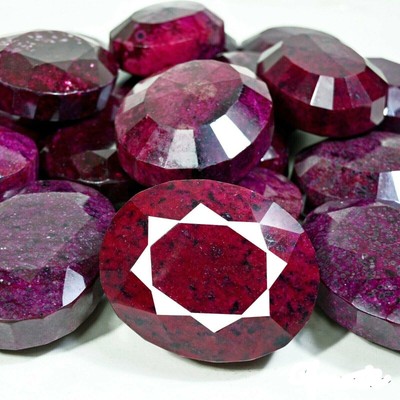 Red Ruby 10000 Carat - 500 Ct Each Piece Natural Oval Cut African EGL Gem Lot`