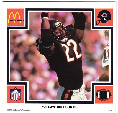 Dave Duerson 1985 McDonald Super Bowl Issue Card #22
