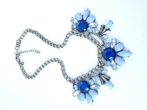 J.Crew Women's Curtain Cabochon Crystal Fan Necklace NWOT 59.50 - Picture 6 of 8