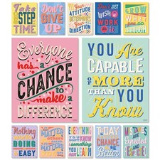 Set of 12 Motivational Growth Mindset Posters for Teachers  Students - Bedro...