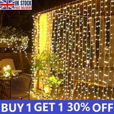 LED Curtain Fairy Lights Festival Ramadan Wooden Eid Mubarak Party Wall Decor UK