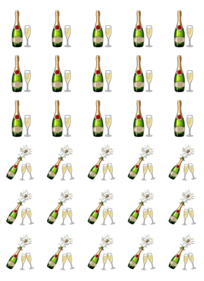 30 x Champagne Prosecco Cupcake Toppers Edible Wafer Paper Fairy Cake ...