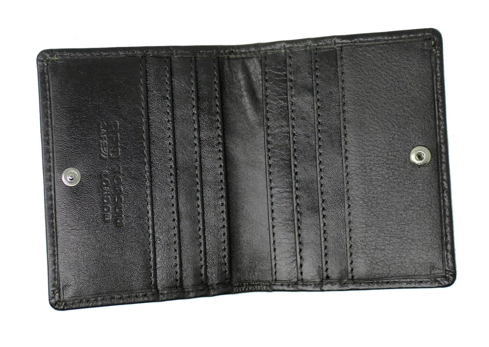  RFID Blocking Ultra Slim Minimalist Leather Wallet Mini Card Case UK 4022 Black - Bild 4 von 4