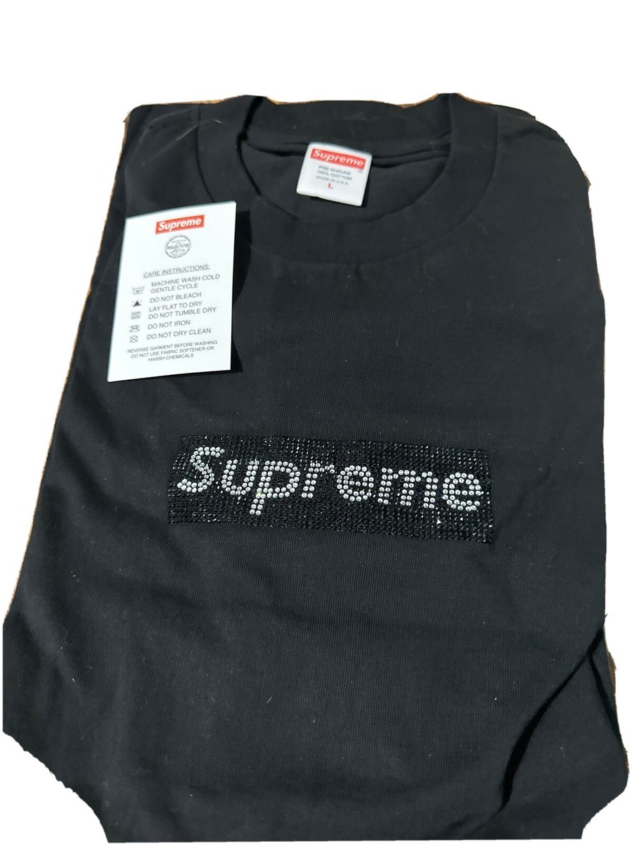 Supreme Swarovski Box Logo Tee Black S | hartwellspremium.com