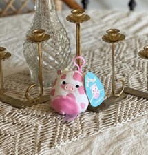 Squishmallows Evangelica the Cow 3.5  Clip BNWT 