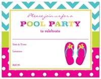 24 Fill-in Girl Flip Flops Pool Party Invitations on sale 24 Fill-in Girl Flip Flops Pool Party Invitations on sale