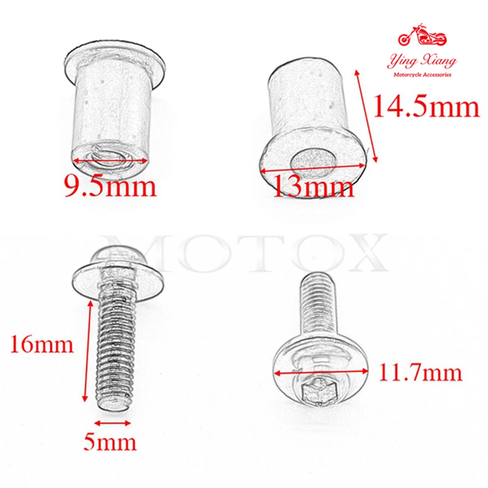 Tornillos de perno para parabrisas aptos para Suzuki GSXR600/750/1000/1300 SV650S Foto 3 de 4