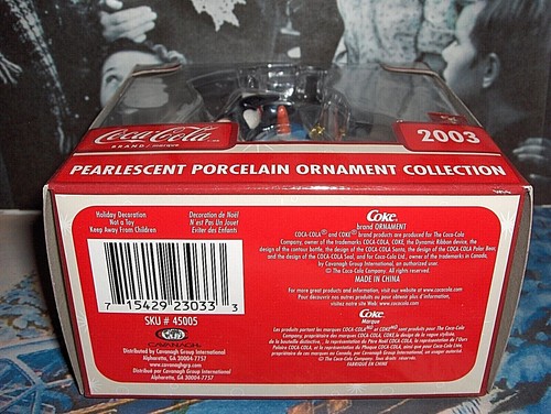 Coca-Cola,Snowman And Penguins`2003``Pearlescent Porcelain-Christmas Ornament - Picture 6 of 7