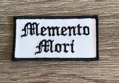 Memento mori patch, death patch, remembrance patch, emo patch, embroidered punk