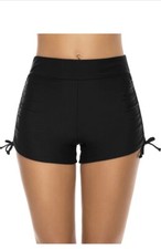 Pantalones cortos de baño para mujer de cintura alta Traje de baño Pantalones Traje de baño MED