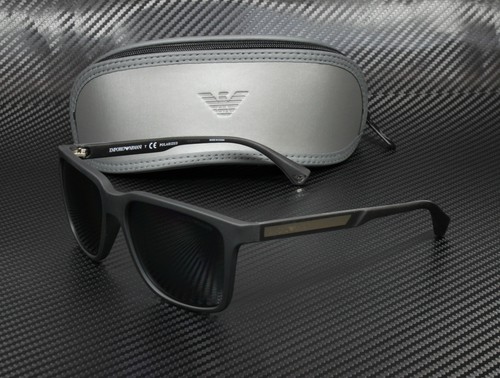EMPORIO ARMANI EA4047 506381 Black Rubber Polarized Grey 56 mm Men's  Sunglasses 8053672412857 | eBay