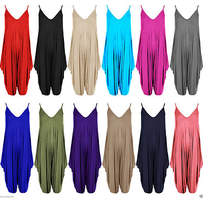 Women Cami Playsuit Jumpsuit Romper Baggy Harem Lagenlook Dress lot Plus  Size UK