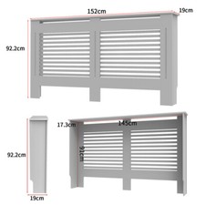 Radiator Cover Cabinet 92/101cm Tall MDF Wood Grill Shelf Modern White/Grey/Oak