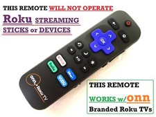 New Onn Roku TV Remote Conrtol NOT FOR ROKU STREAMING DEVICES 3226000855