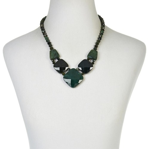 Collar Jay King 5 estaciones plata esterlina nefrita jade reversible 18" - Imagen 1 de 4