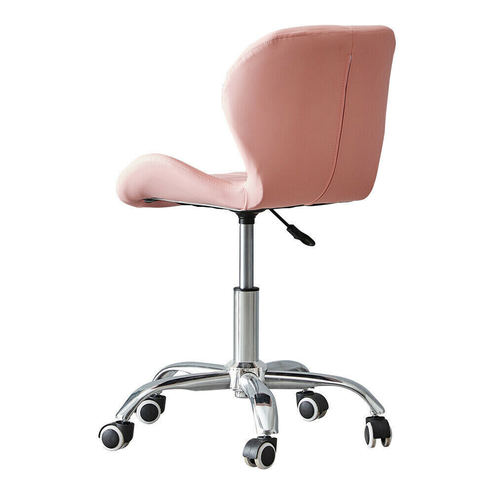 Cushioned Computer Desk Office Chair Chrome Legs Lift Swivel Adjustable
