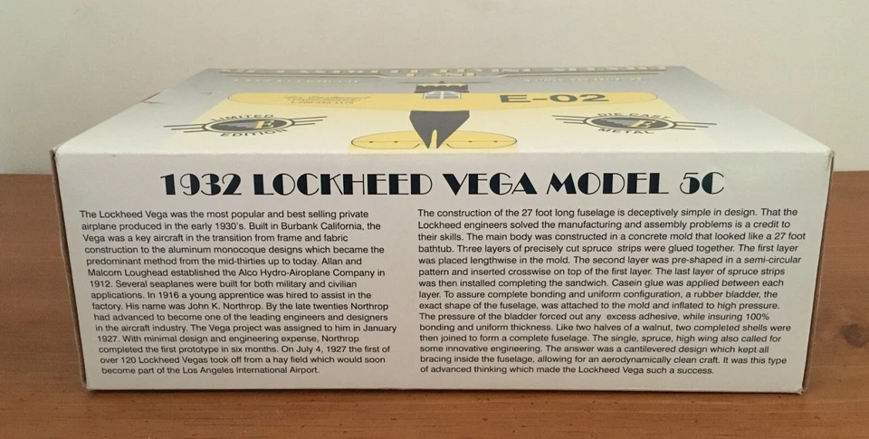 Lockheed Vega Modelo 5C 1932 - Banco de servicio aéreo Air Eastwood - Nuevo en caja Foto 4 de 4