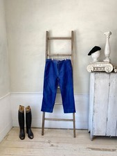 38 Inch Waist Blue Trousers faded Pants Vintage French Workwear 1950s Work Wear