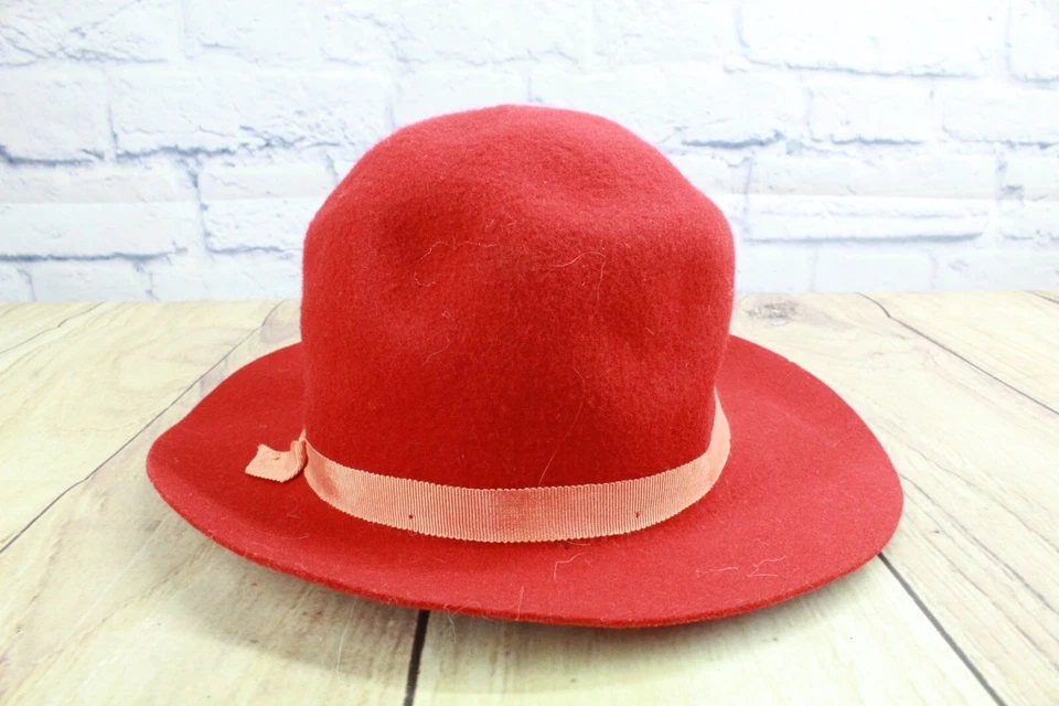 Genuine Effanem Crusher Scarlet Red Ribbon Wool Hat Size 6 3/4 - Image 3 of 4