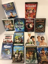 Disney DVD Movie Lot 14 MOVIES , toy story, Nemo, Shrek 1 & 2