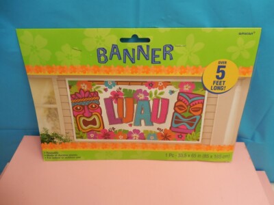 New Hawaiian Luau Tropical Party reusable banner indoor outdoor use Amscan