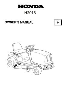 HONDA RIDE ON MOWER H2013 OWNERS MANUAL REPRINTED COMB BOUND | eBay