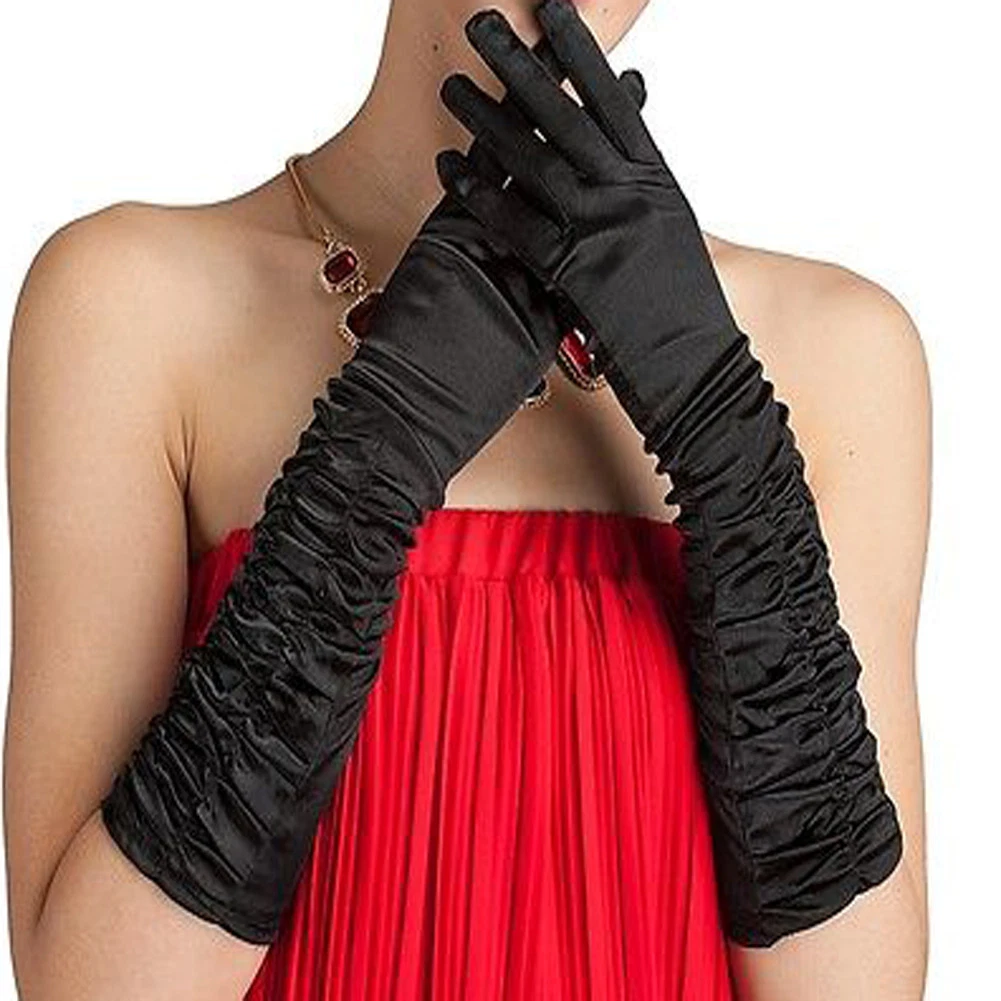 long black satin gloves products for sale | eBay