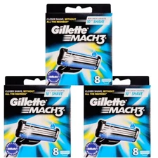 Gillette Mach3 Razor Blade Refill Cartridges for Mach 3, 24 Count 