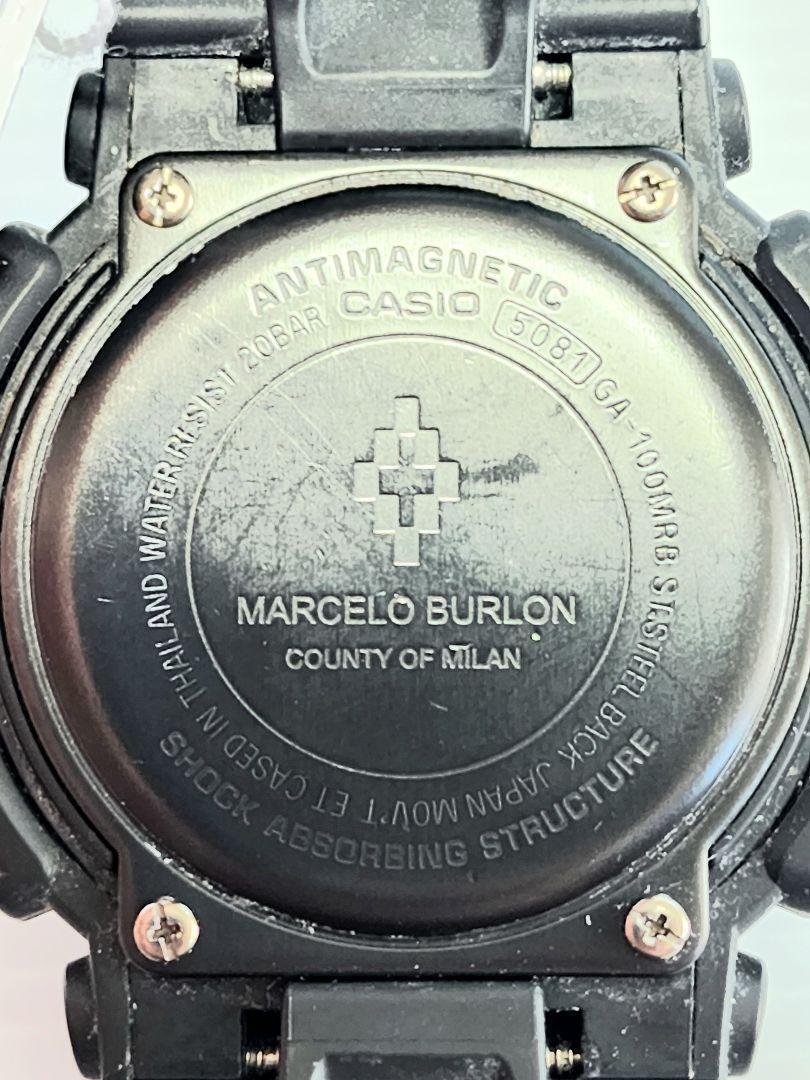 CASIO G-SHOCK GA-100MRB MARCELO BURLON Black Mens Watch Used 3m27056