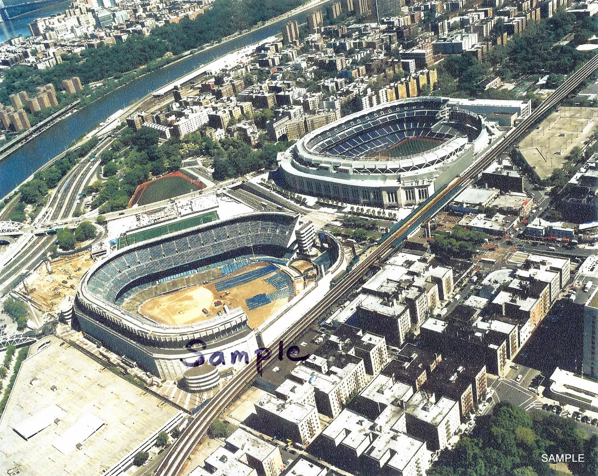 MLB New & Old Yankee Stadium Aerial View Color Matte Finish 8 X 10 Photo Picture