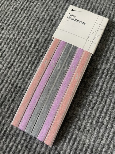 Nike Headband 6 Pack Hair Bands Colorful Silicone Non-Slip Grip NEW - Picture 2 of 5