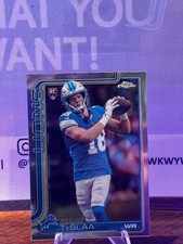 2025-26 Topps Chrome Football #320 Isaac TeSlaa RC Lions NM+