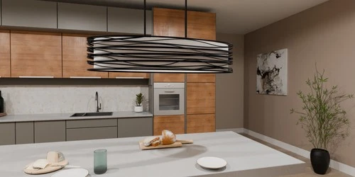 Quoizel SPL542 Spiral 5 Light 42"W Linear Chandelier - Black - Picture 8 of 9