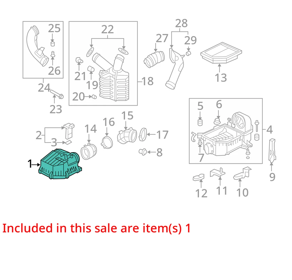 Carcasa de filtro de aire Honda Civic 2006-2011 OEM Foto 3 de 4