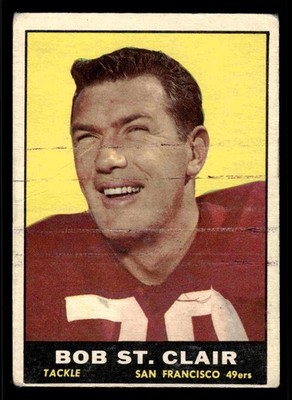 1961 Topps Bob St. Clair (HOF) #63 - San Francisco 49ers