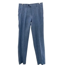 Bar III Men's Slim Fit Blue Linen Dress Pants 30W 32L