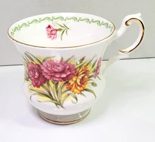 Queens Rosina China Tea Cup Teacup Special Flowers January CARNATION